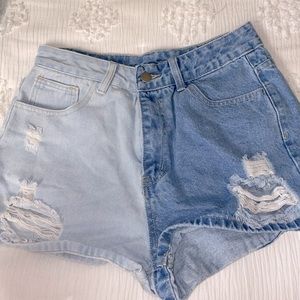 Dual Denim Shorts